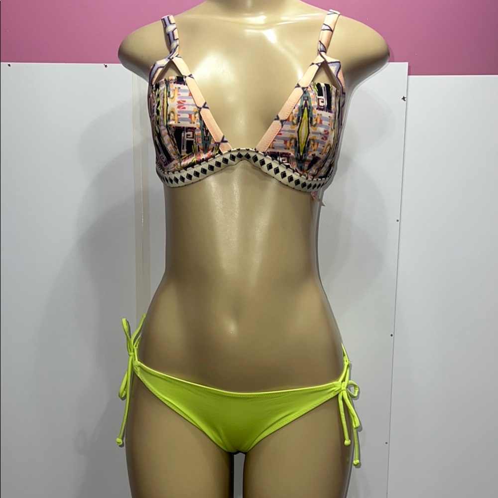 Victoria's Secret Pink and Yellow Bikini Set zs‎ M